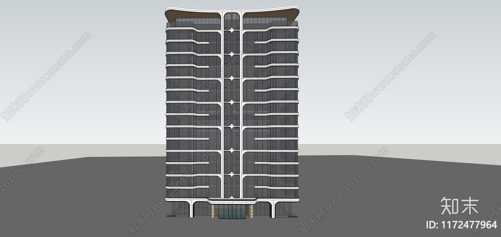 现代轻奢高层住宅SU模型下载【ID:1172477964】