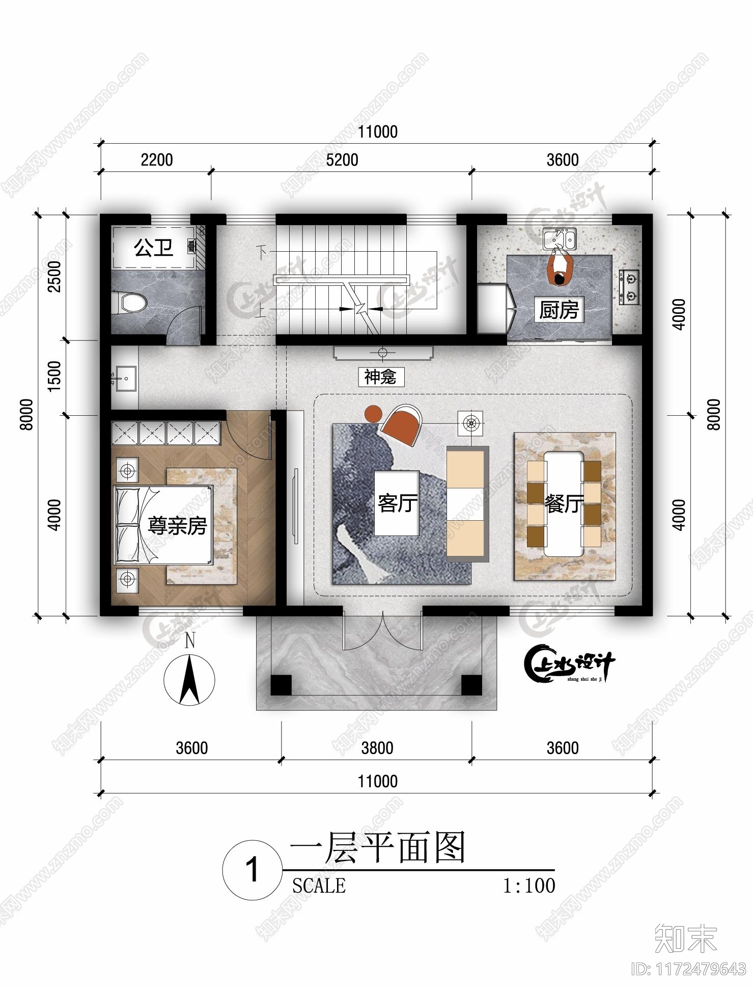 新中式欧式别墅建筑cad施工图下载【ID:1172479643】