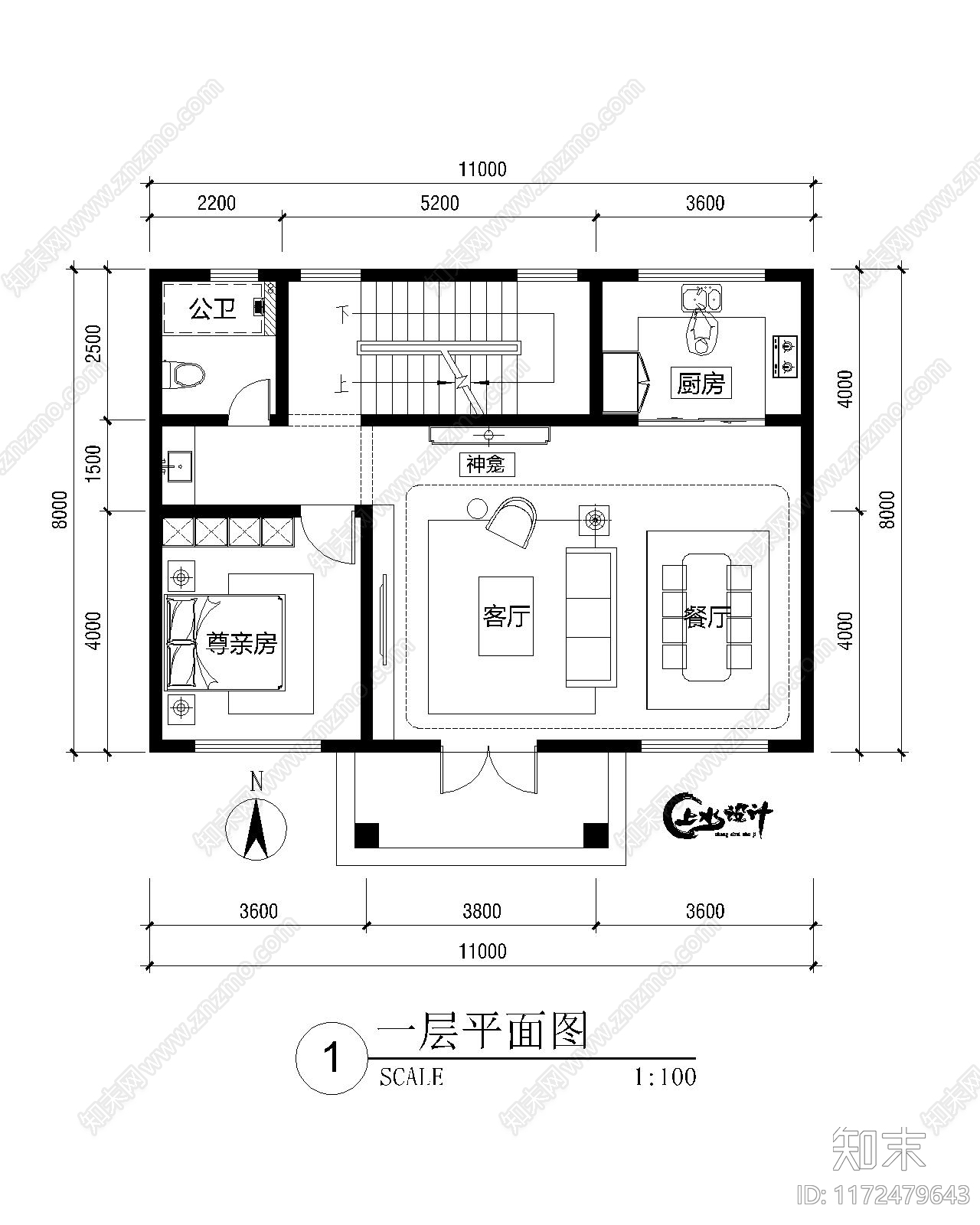 新中式欧式别墅建筑cad施工图下载【ID:1172479643】