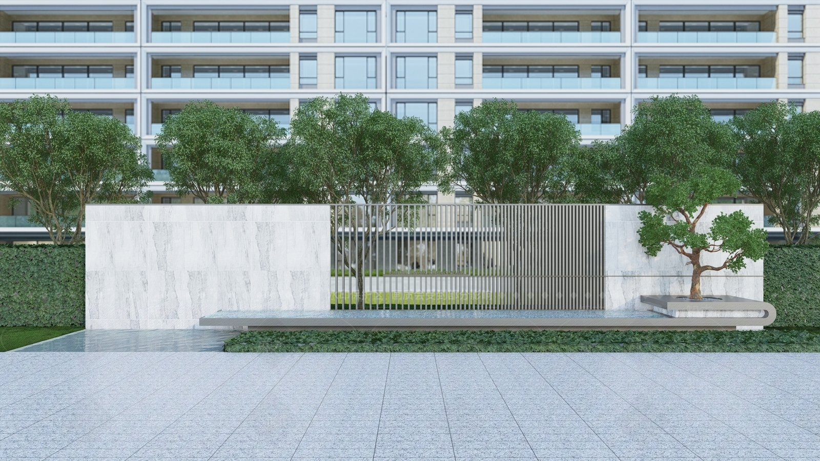 现代新中式景墙SU模型下载【ID:1172484016】