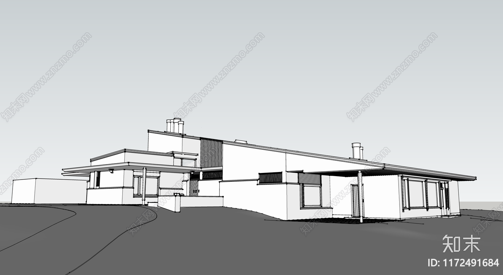 简欧小公建SU模型下载【ID:1172491684】