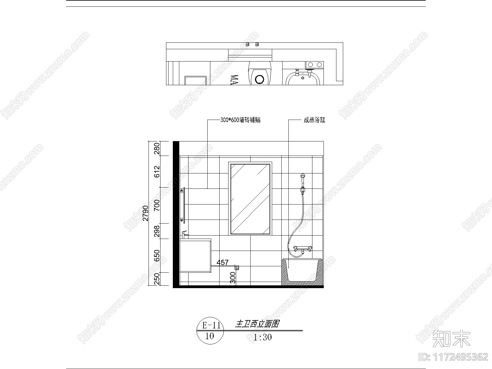 现代卧室施工图下载【ID:1172495362】