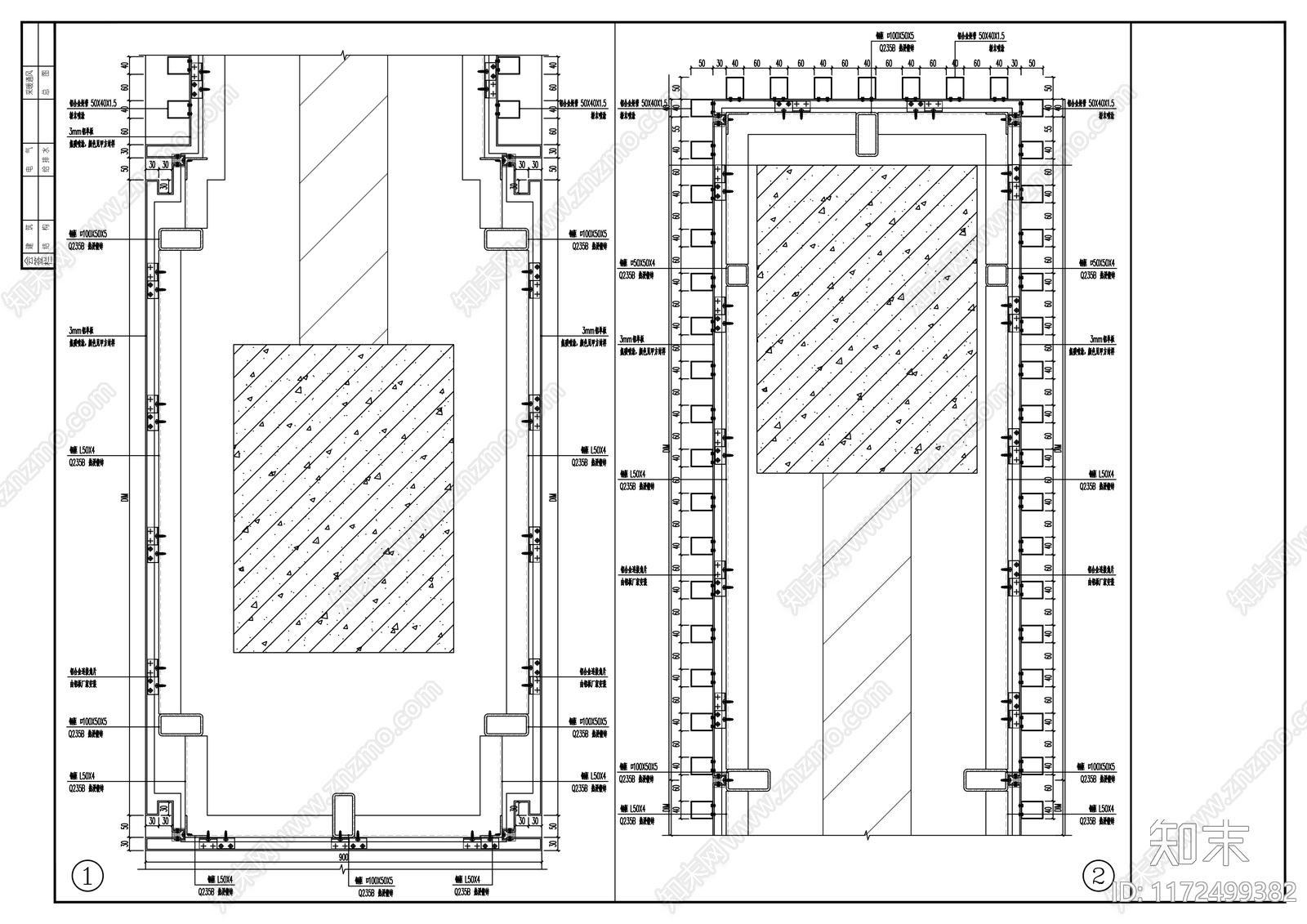 幕墙结构cad施工图下载【ID:1172499382】