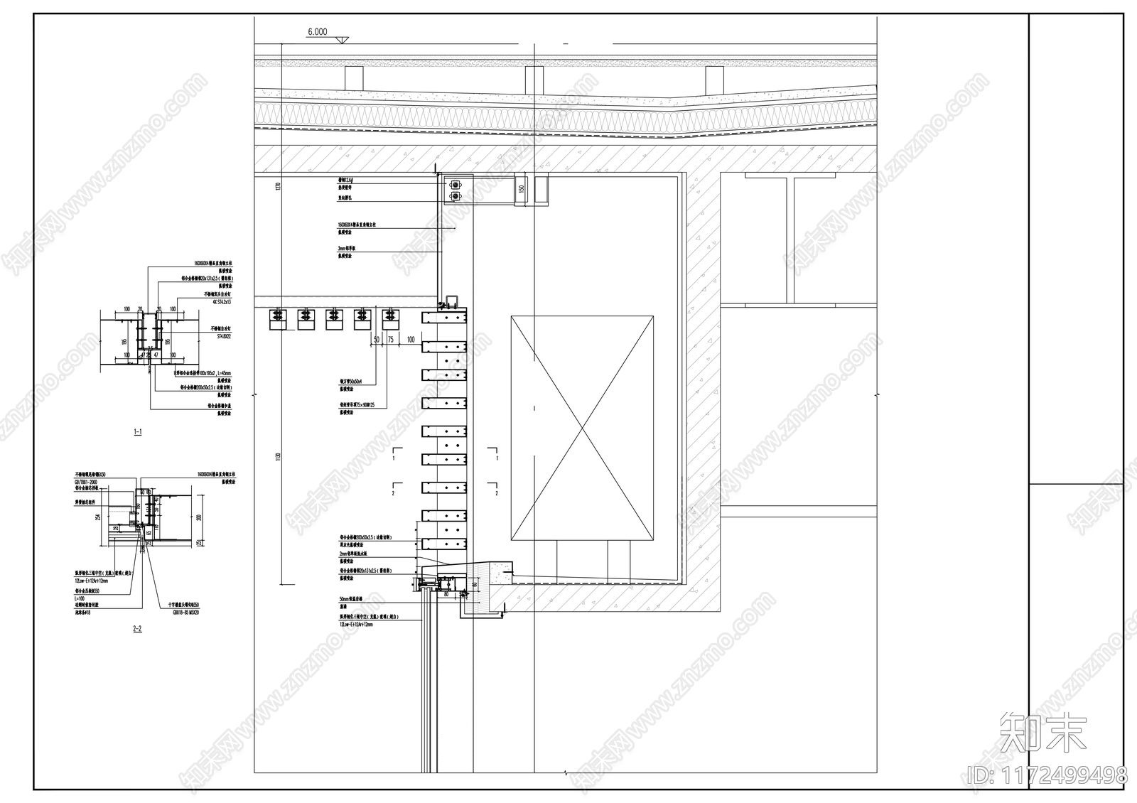 幕墙结构cad施工图下载【ID:1172499498】
