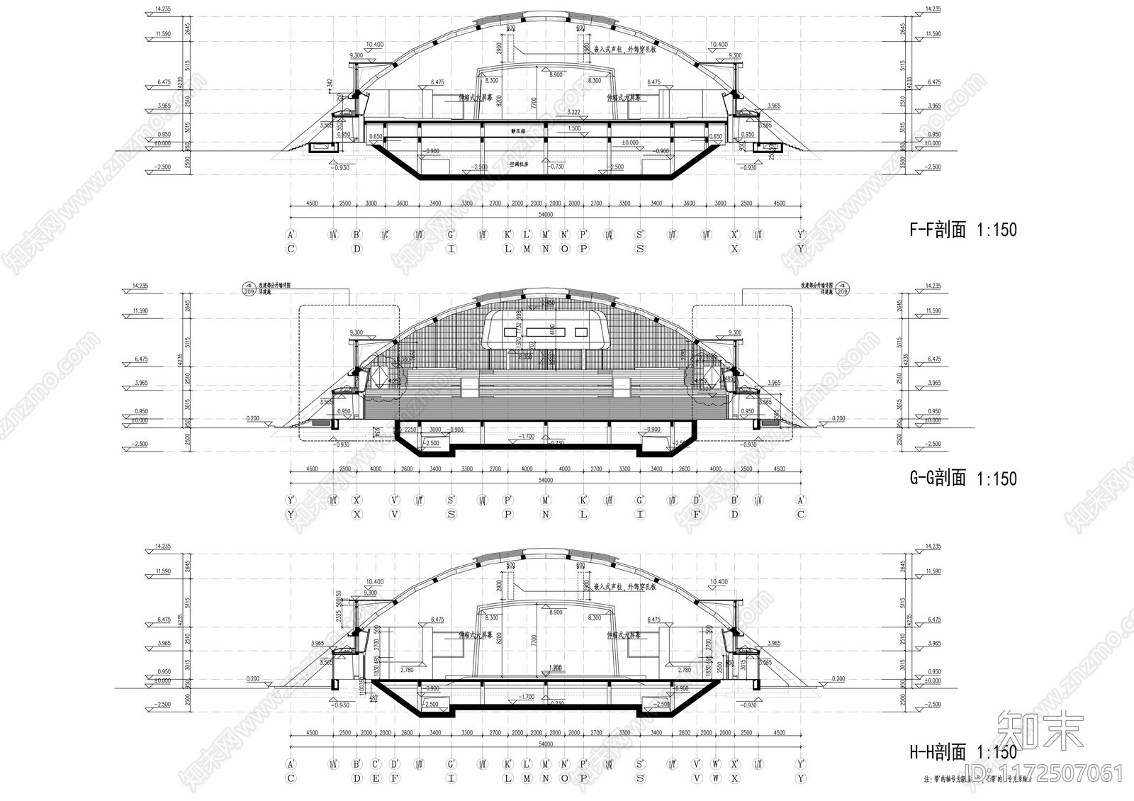 现代会议中心建筑施工图下载【ID:1172507061】