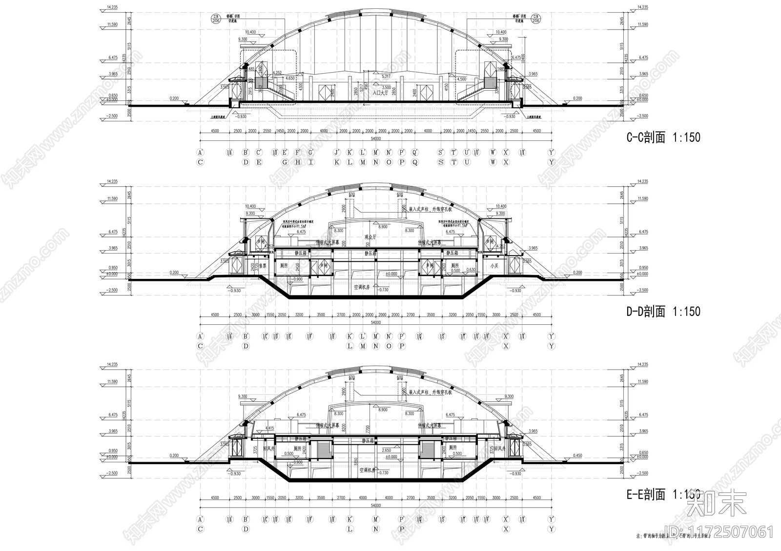 现代会议中心建筑施工图下载【ID:1172507061】