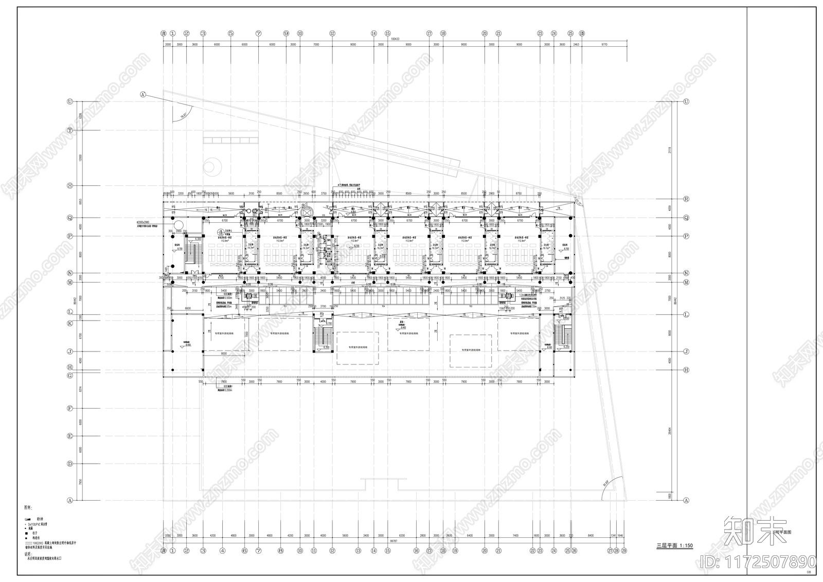 现代幼儿园建筑cad施工图下载【ID:1172507890】