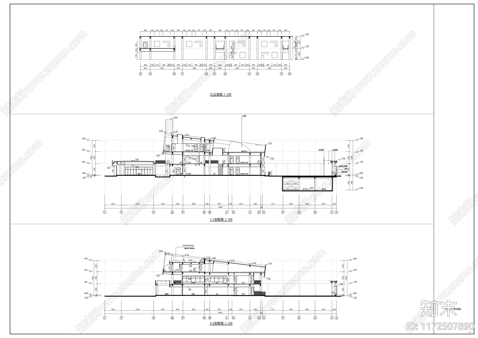 现代幼儿园建筑cad施工图下载【ID:1172507890】