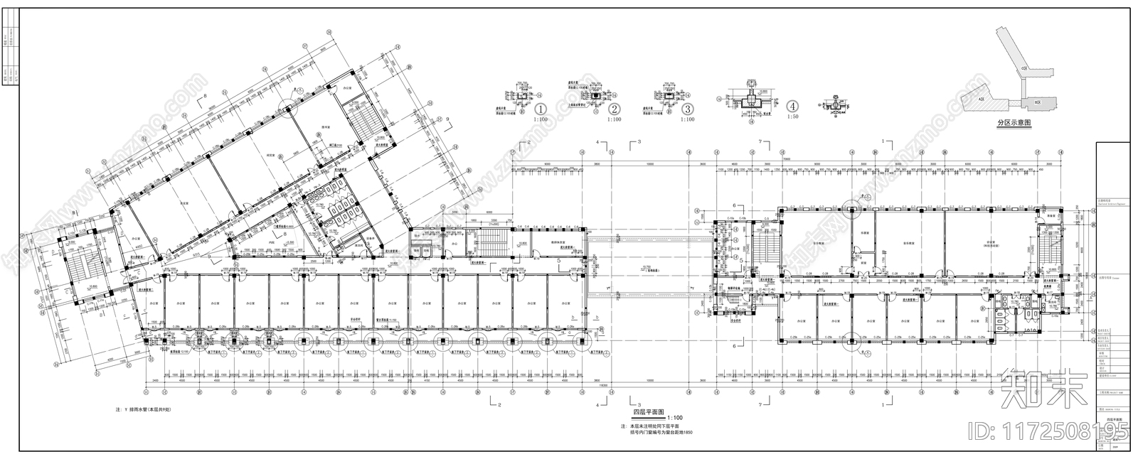 欧式学校建筑施工图下载【ID:1172508195】