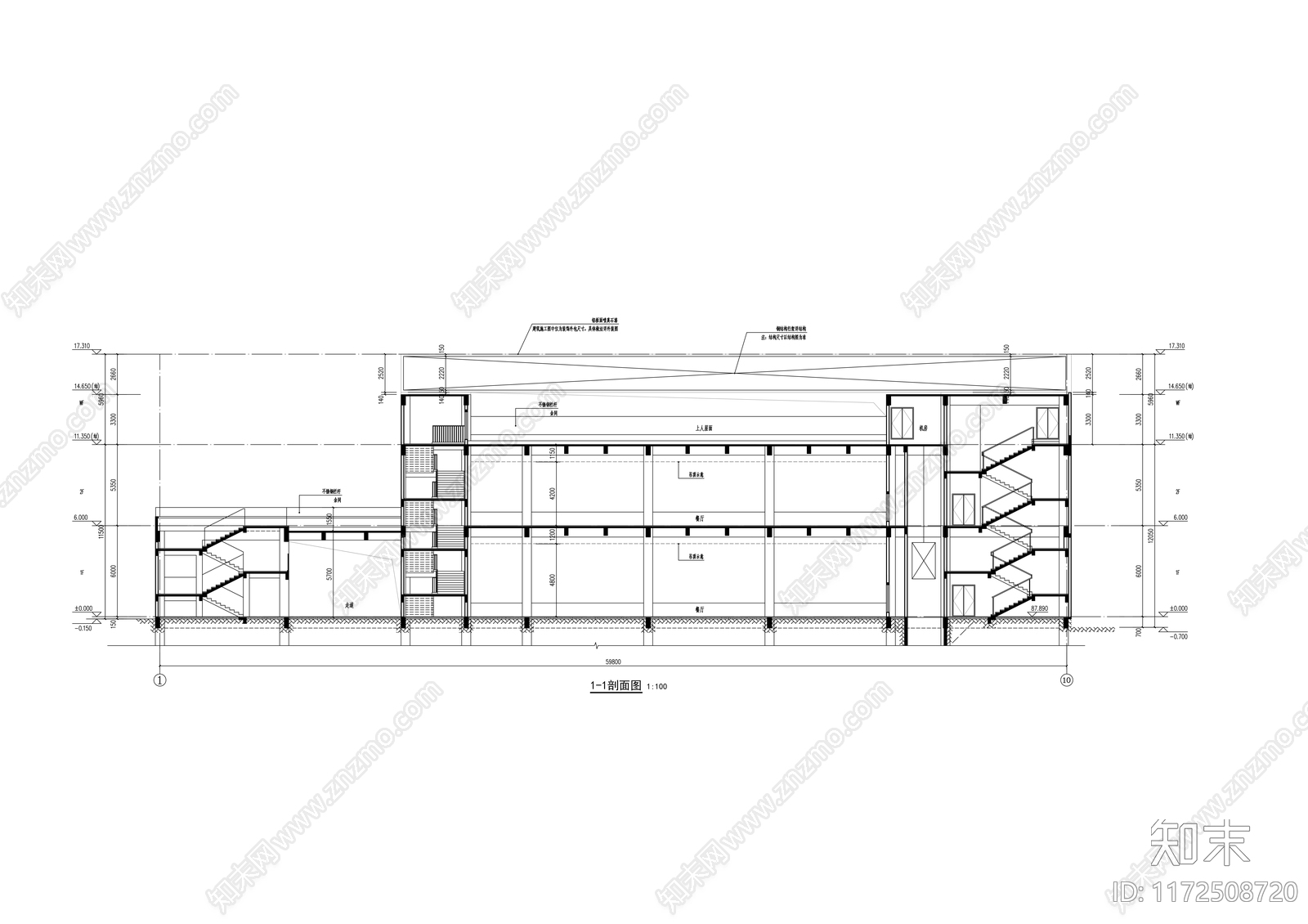 现代学校建筑cad施工图下载【ID:1172508720】