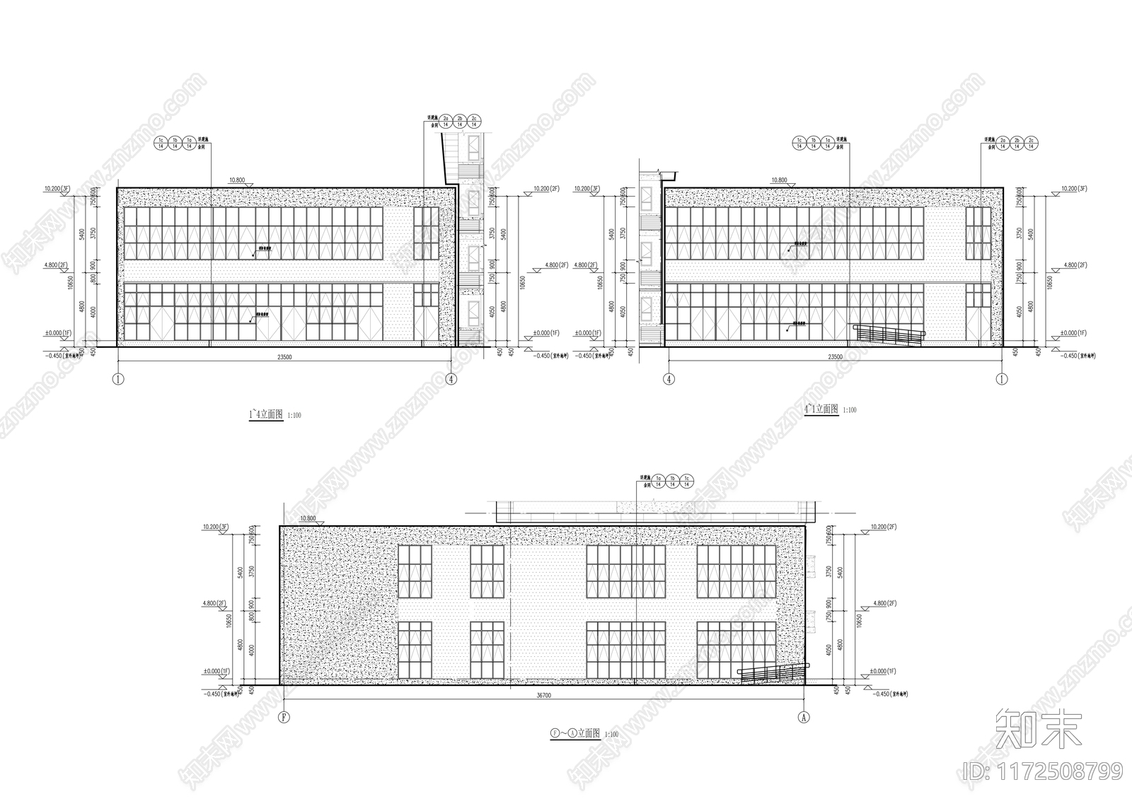 现代学校建筑cad施工图下载【ID:1172508799】