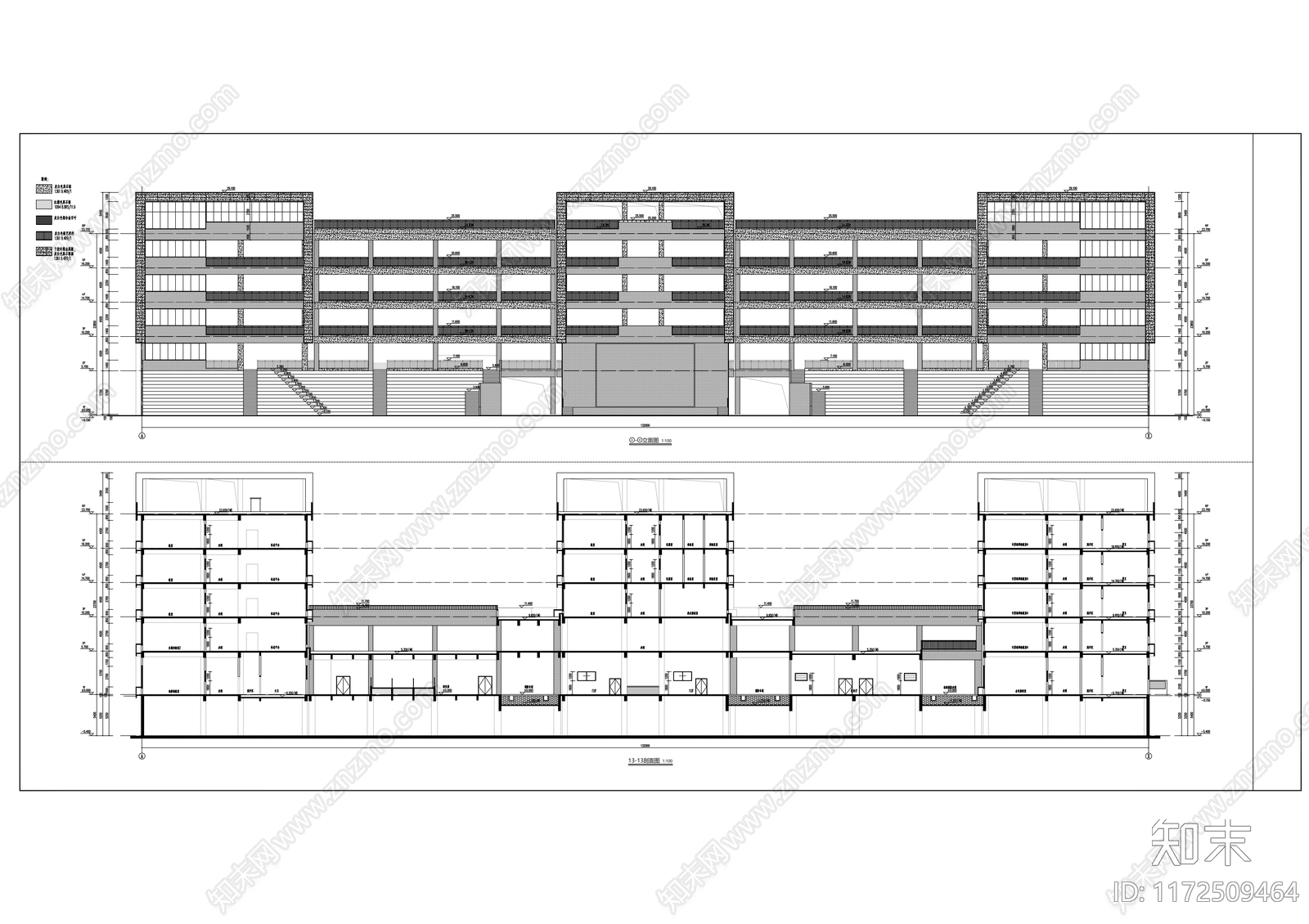 现代学校建筑cad施工图下载【ID:1172509464】