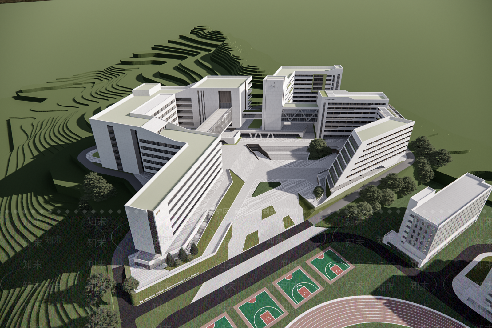 现代学校建筑SU模型下载【ID:1172509609】