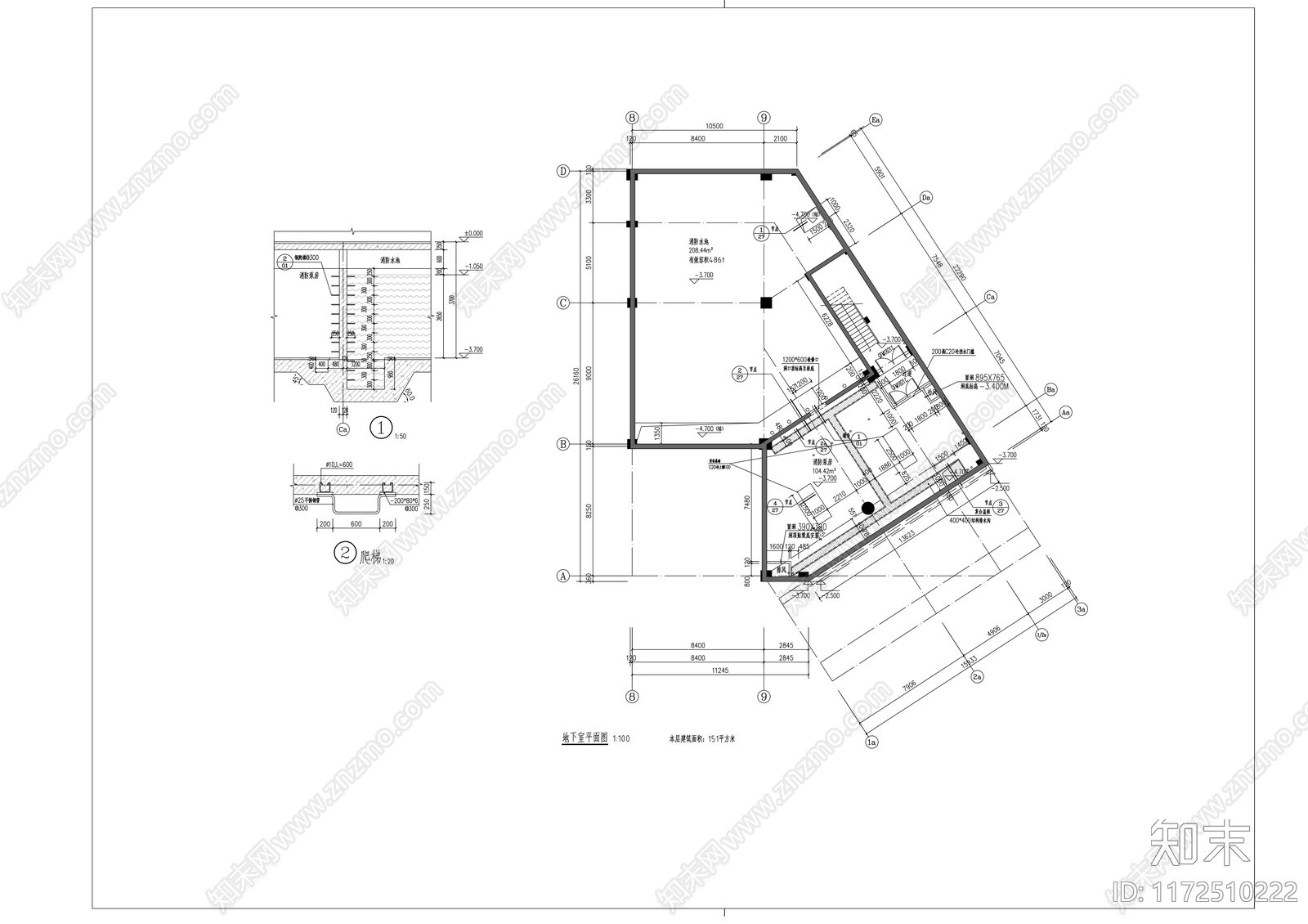 现代学校建筑cad施工图下载【ID:1172510222】