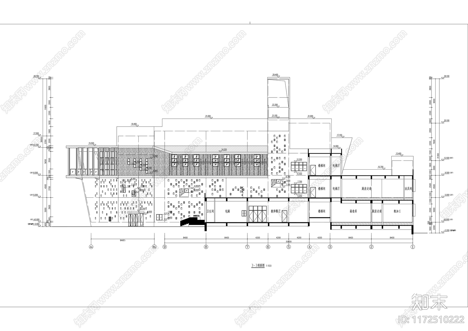 现代学校建筑cad施工图下载【ID:1172510222】