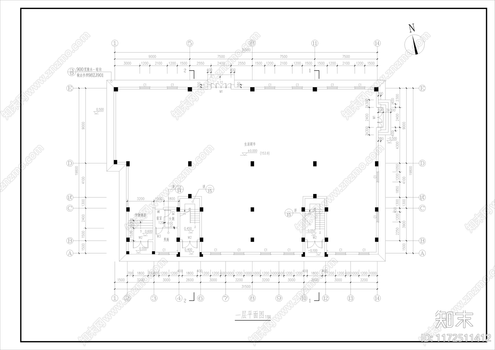 中式古建cad施工图下载【ID:1172511412】