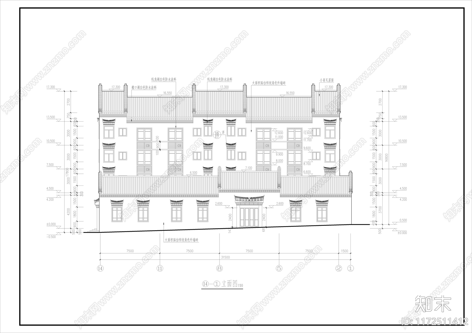 中式古建cad施工图下载【ID:1172511412】