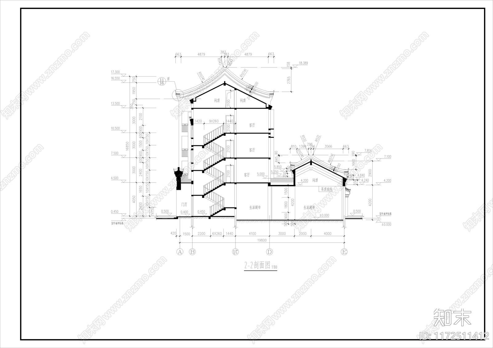 中式古建cad施工图下载【ID:1172511412】