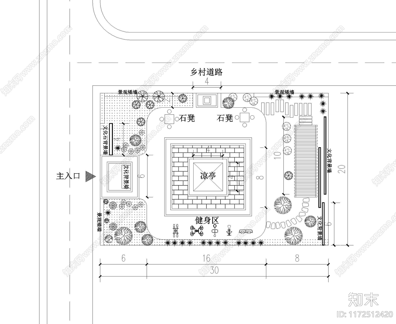 现代广场cad施工图下载【ID:1172512420】