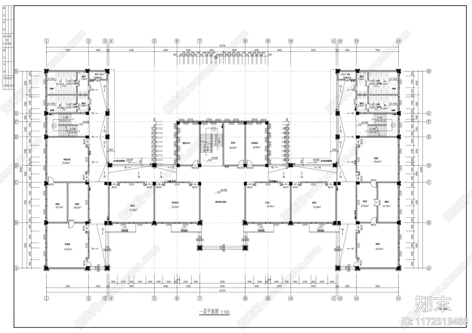 现代学校建筑cad施工图下载【ID:1172513488】