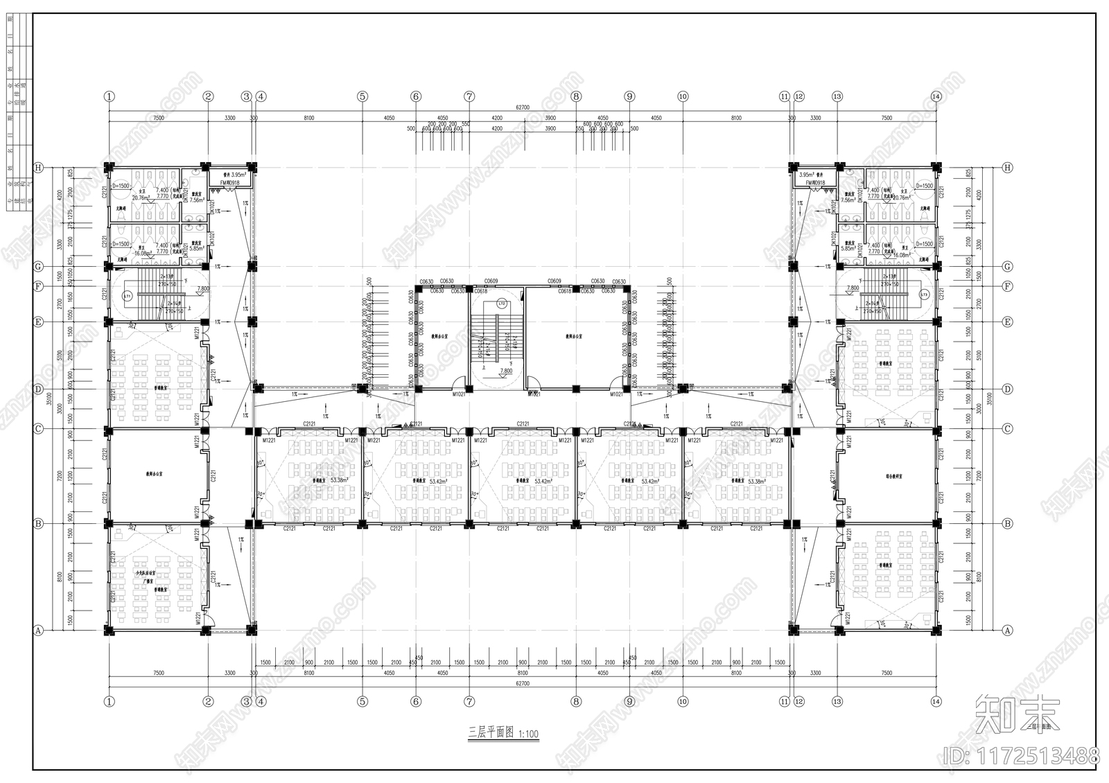 现代学校建筑cad施工图下载【ID:1172513488】