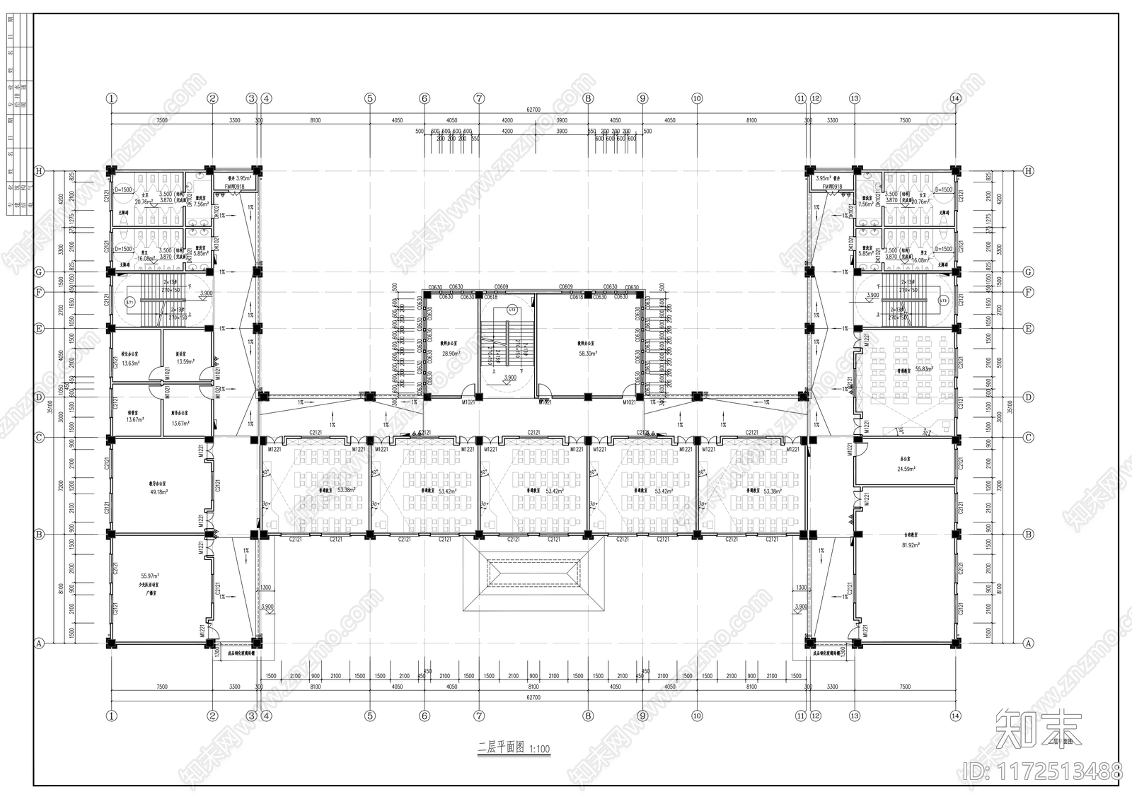 现代学校建筑cad施工图下载【ID:1172513488】