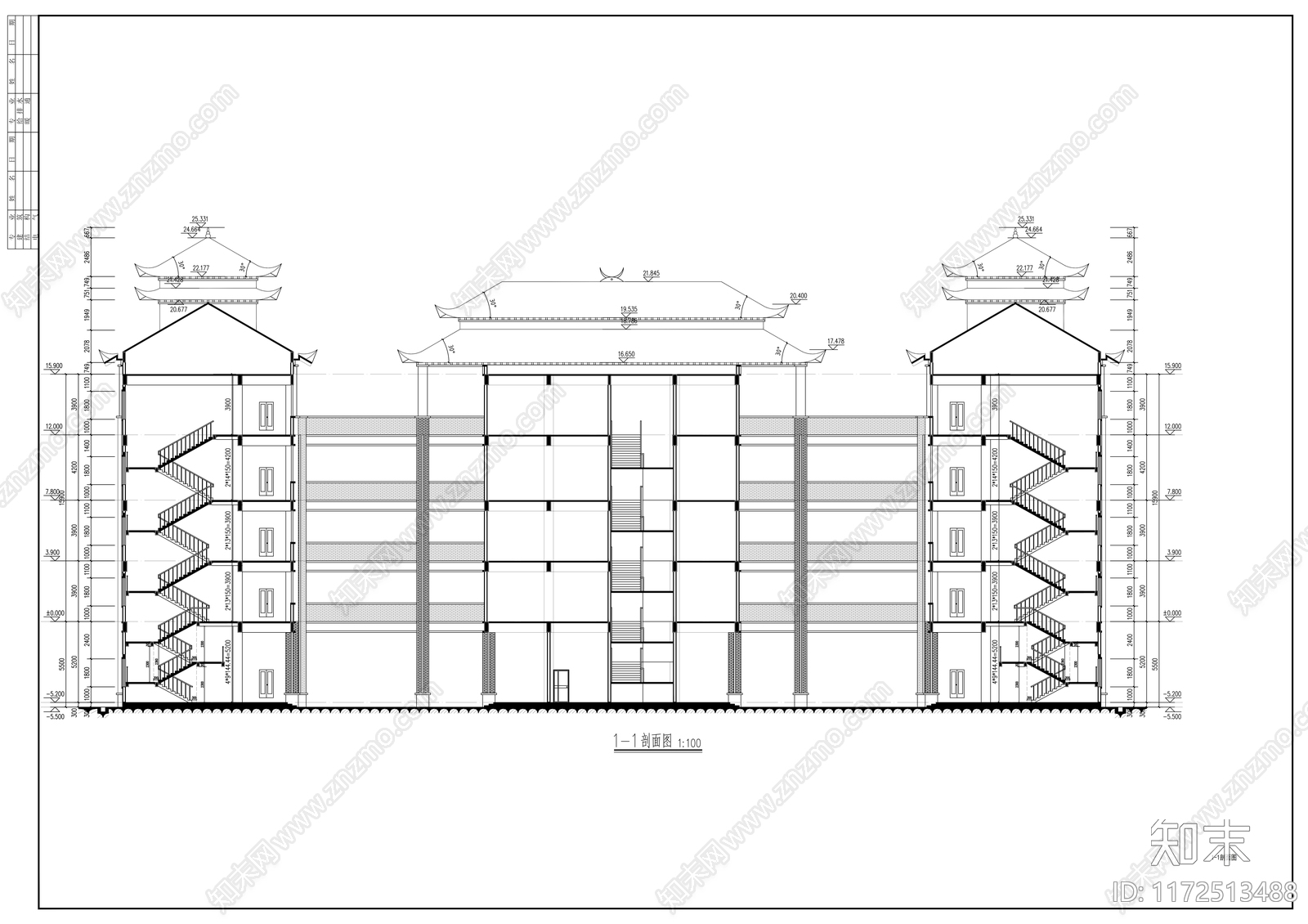 现代学校建筑cad施工图下载【ID:1172513488】