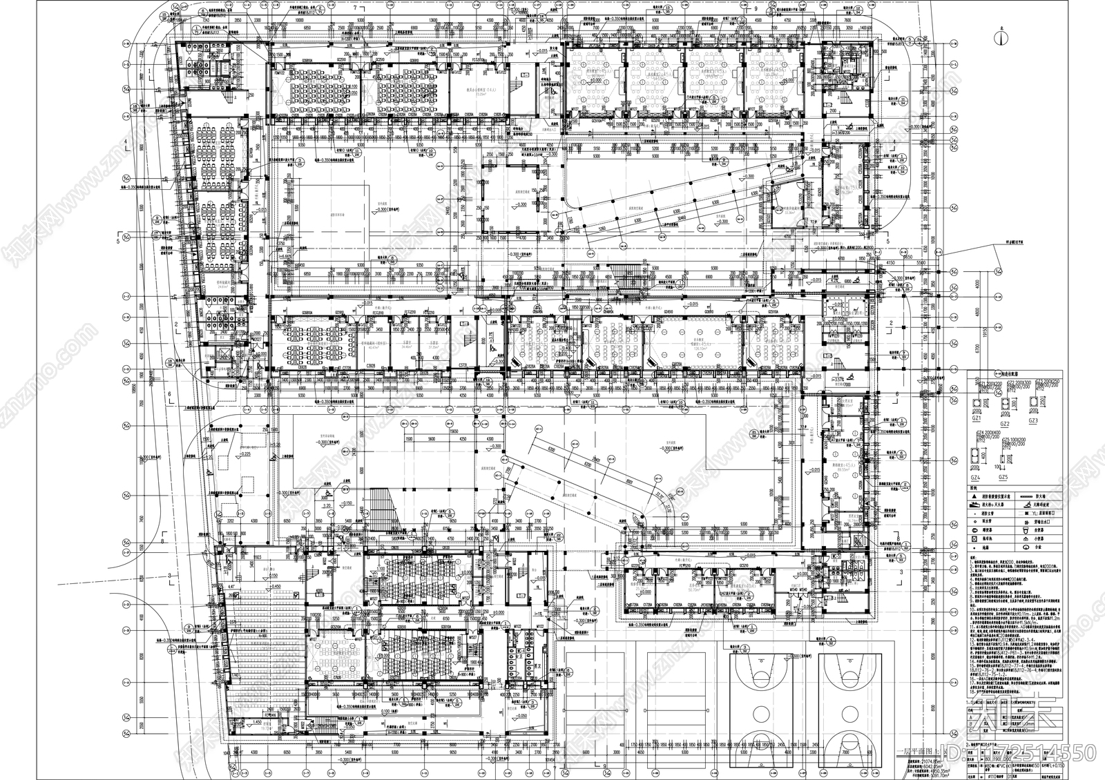现代学校建筑cad施工图下载【ID:1172514550】