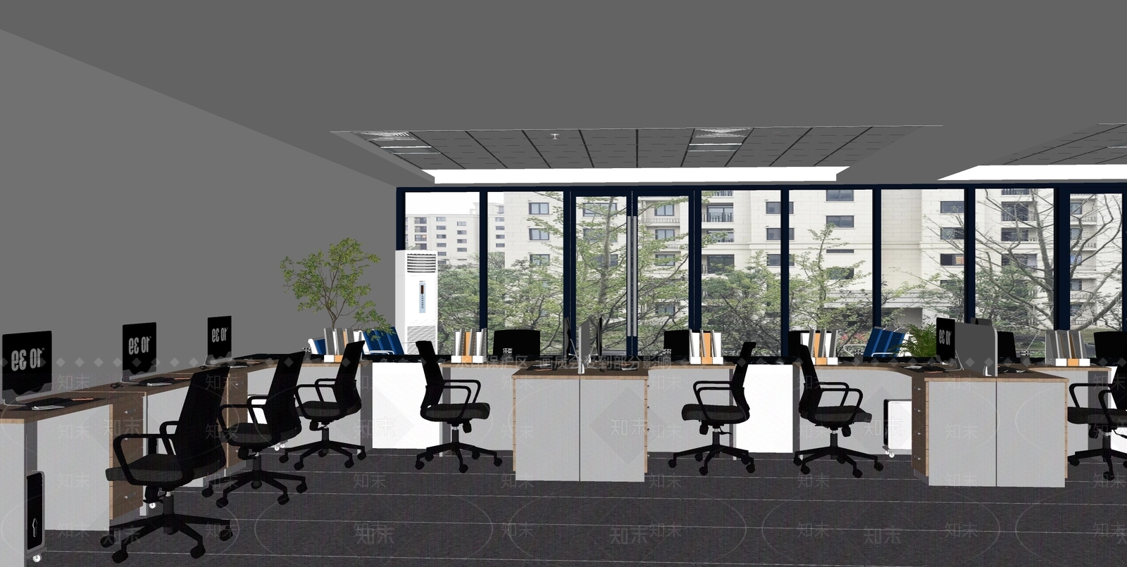 现代办公大堂SU模型下载【ID:1172517665】