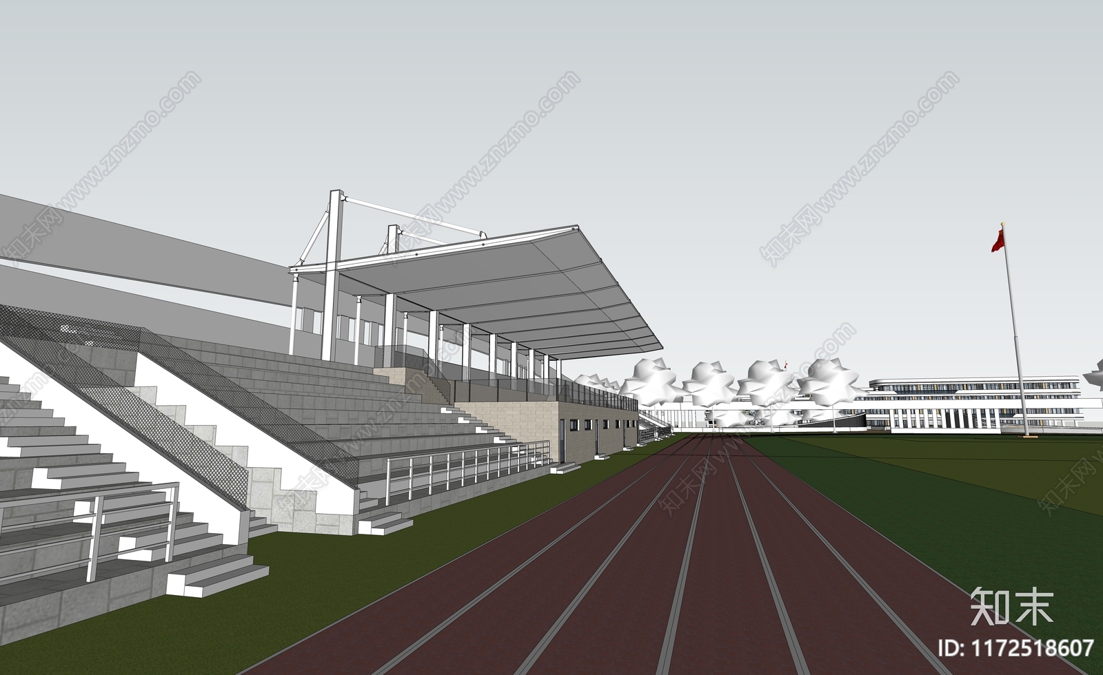 现代足球场SU模型下载【ID:1172518607】