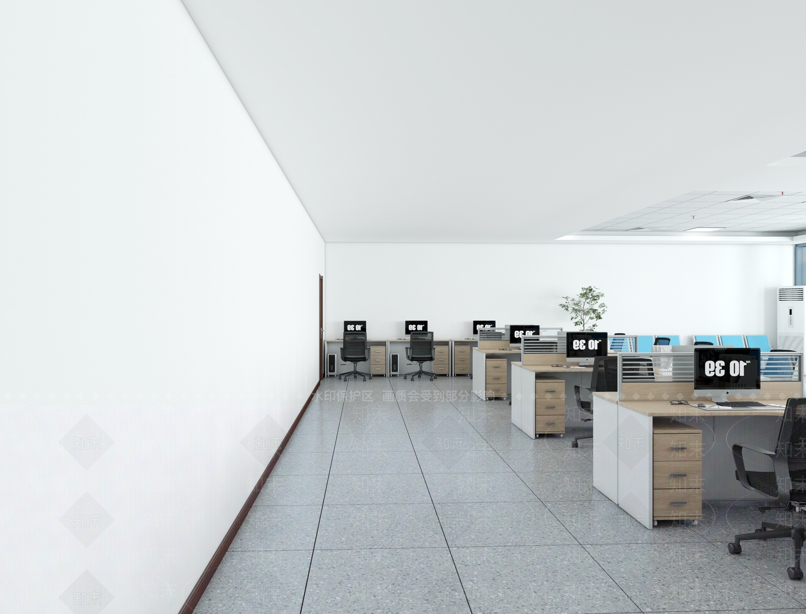 现代办公大堂SU模型下载【ID:1172518934】