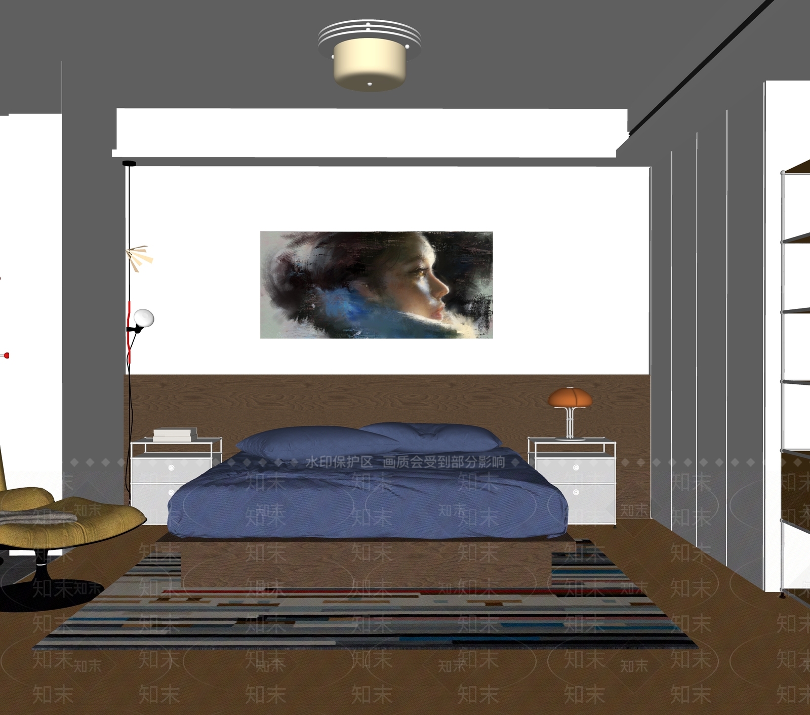 艺术挂画油画SU模型下载【ID:1227461507】
