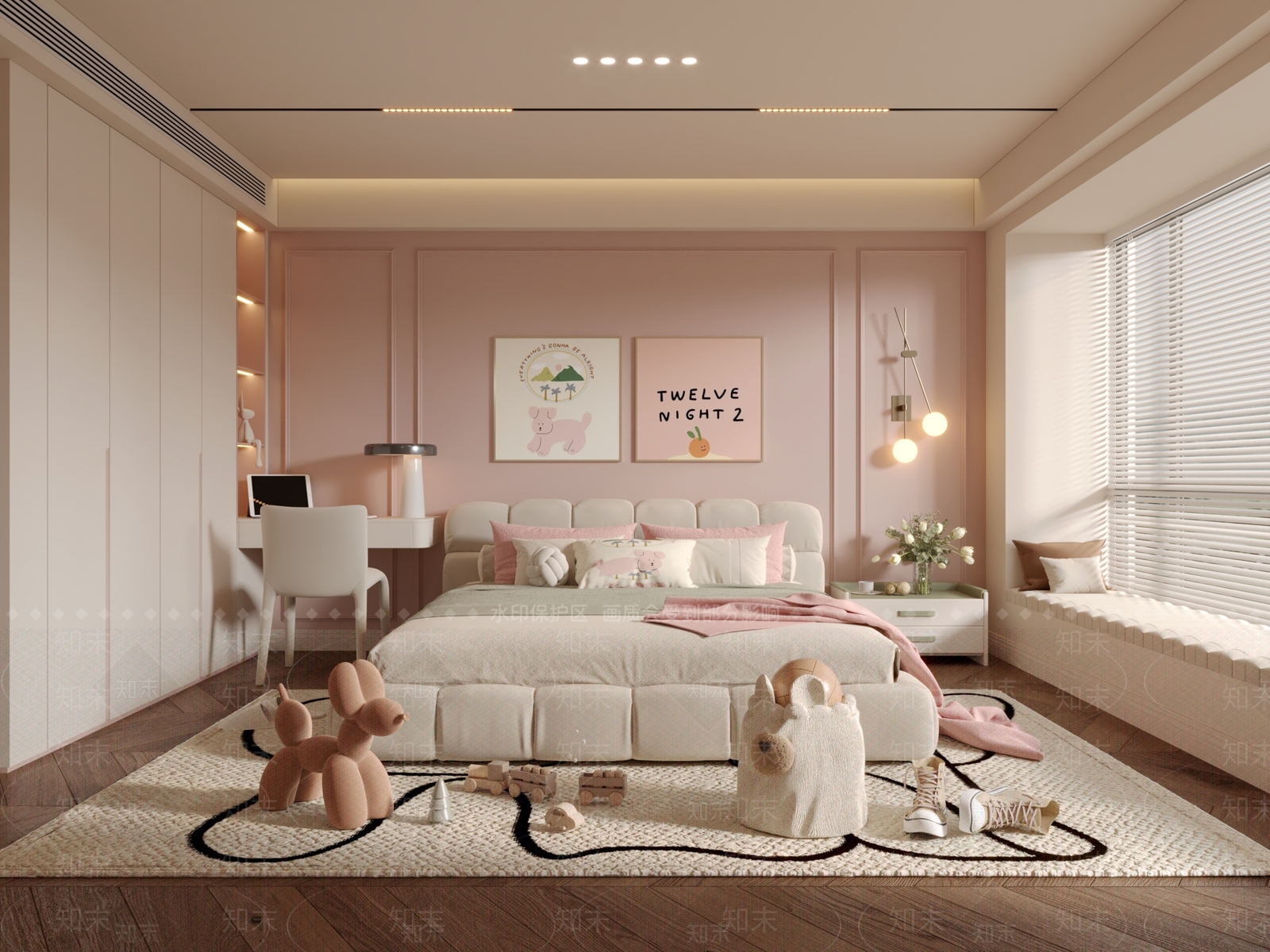 现代女孩房3D模型下载【ID:1172528802】