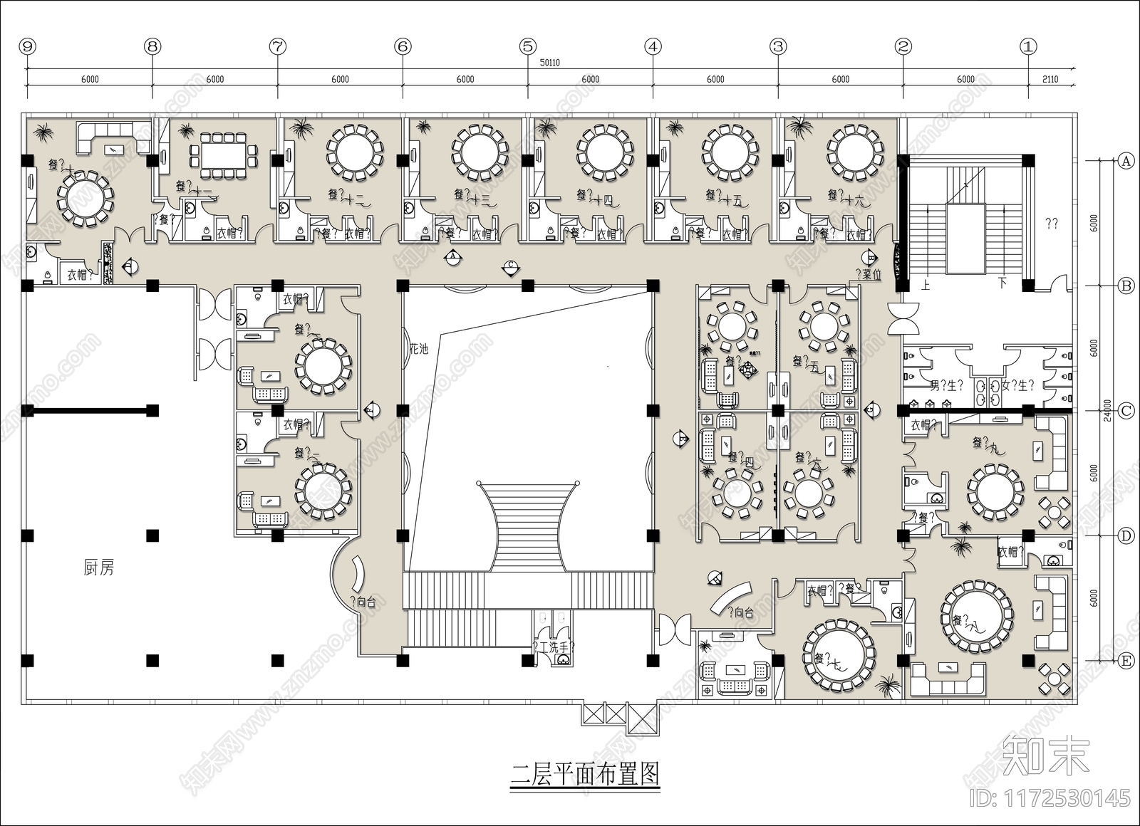 现代新中式酒楼施工图下载【ID:1172530145】