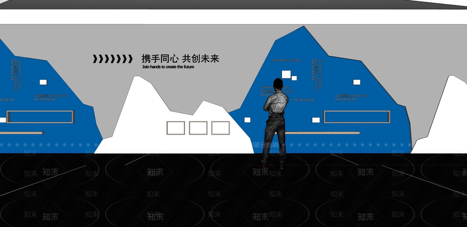 现代文化墙SU模型下载【ID:1172531249】