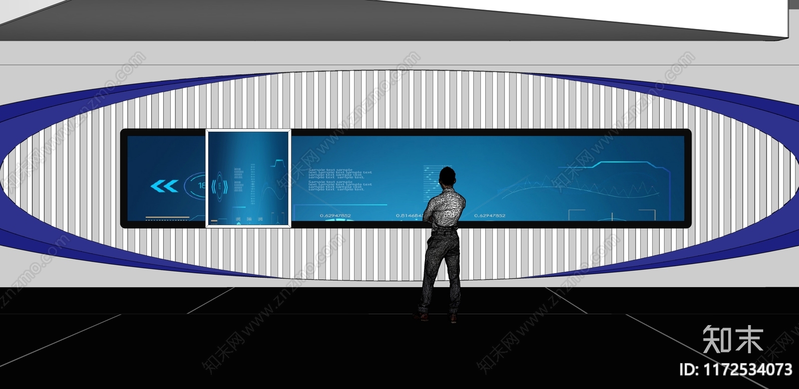 现代科技展厅SU模型下载【ID:1172534073】