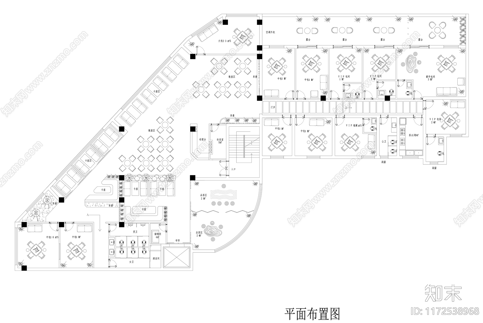 现代茶馆cad施工图下载【ID:1172538968】