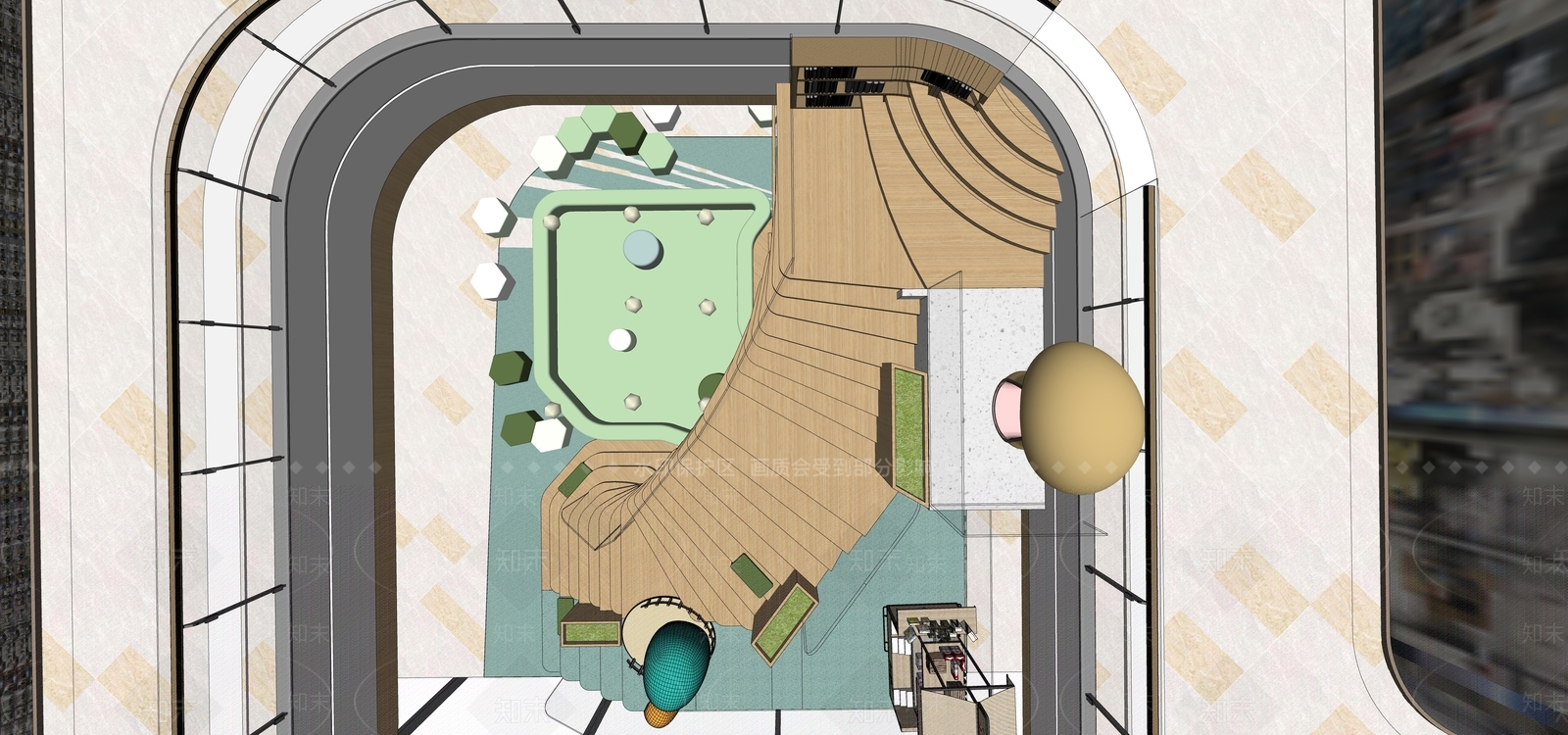 现代商场SU模型下载【ID:1172540381】