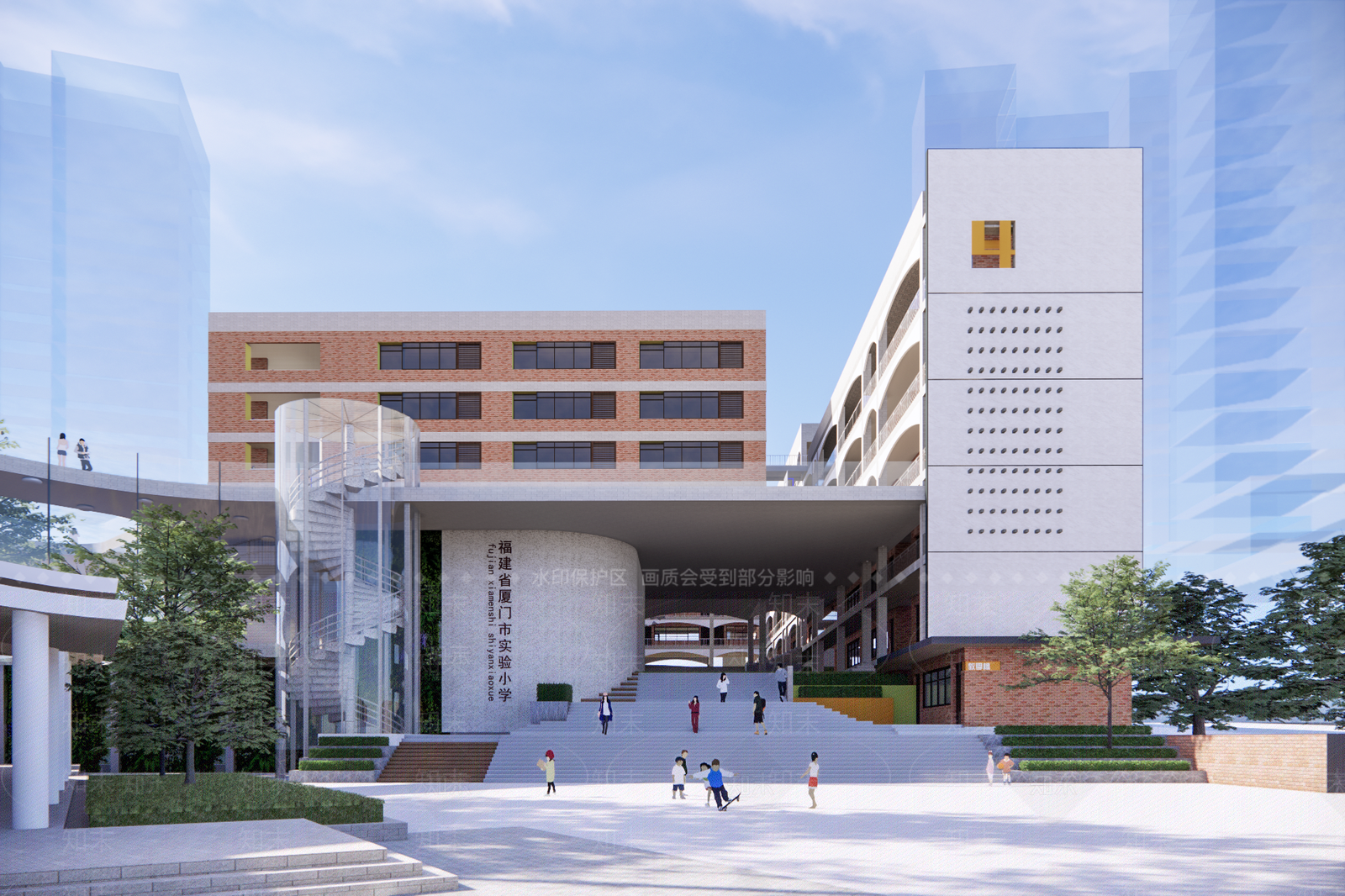 现代学校建筑SU模型下载【ID:1172540613】