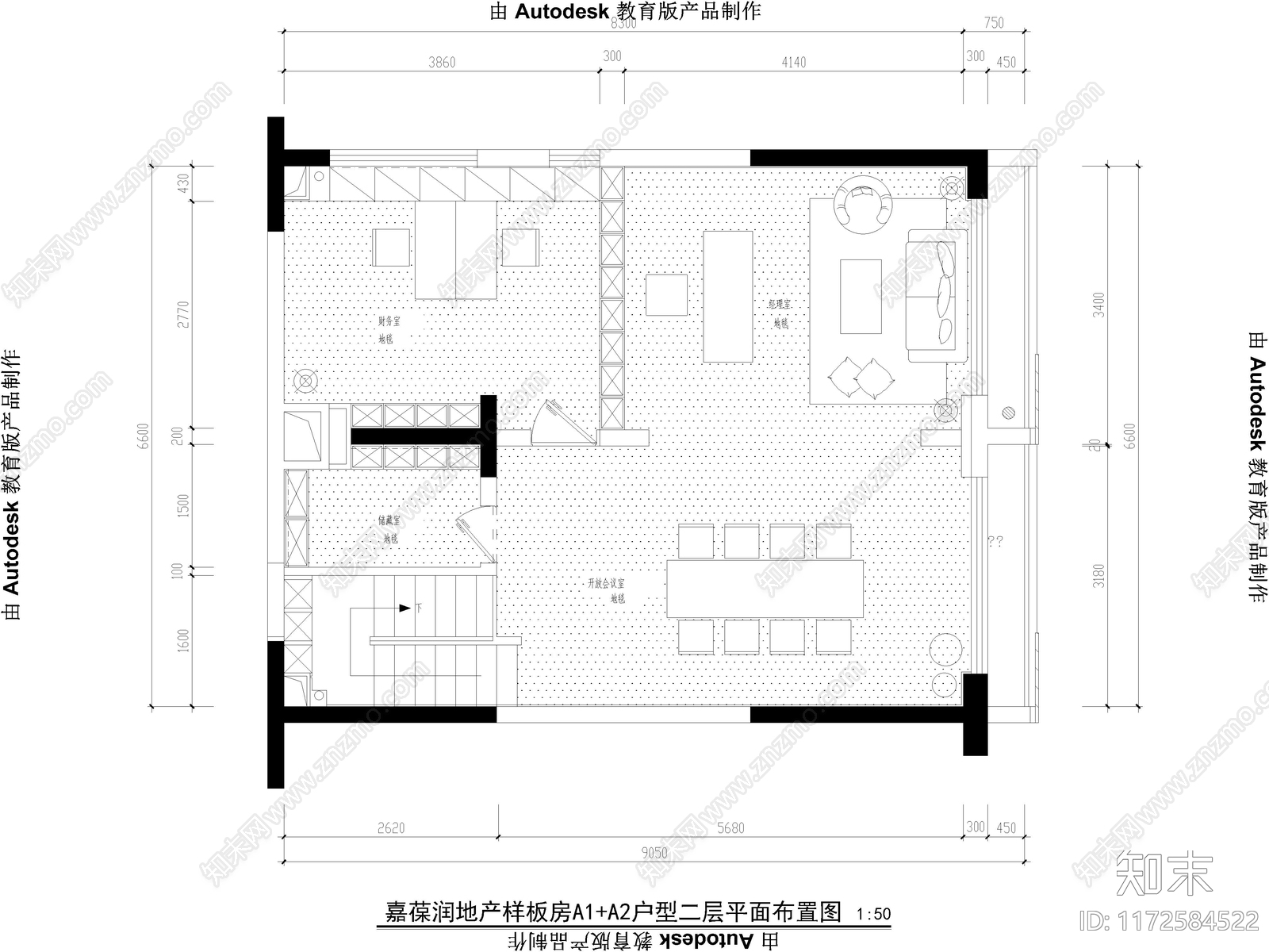 32套最新办公空间办公室CAD施工图平面图施工图下载【ID:1172584522】