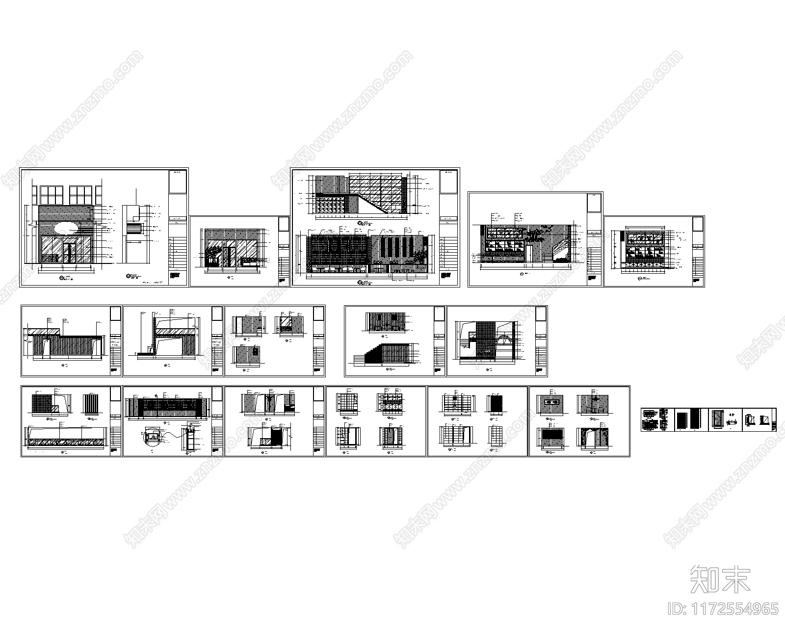 现代西餐厅施工图下载【ID:1172554965】