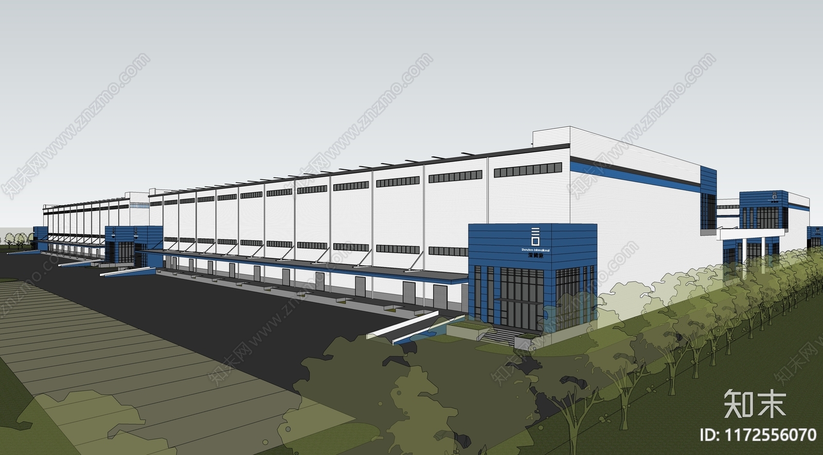 现代厂房SU模型下载【ID:1172556070】