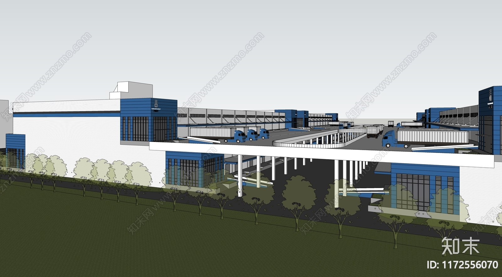 现代厂房SU模型下载【ID:1172556070】