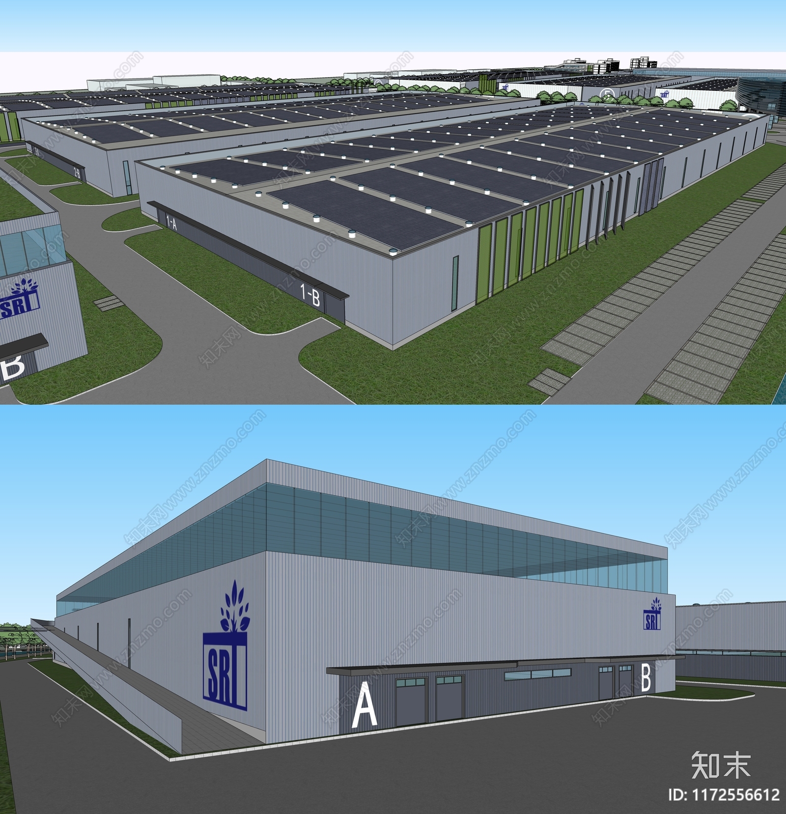 现代厂房SU模型下载【ID:1172556612】