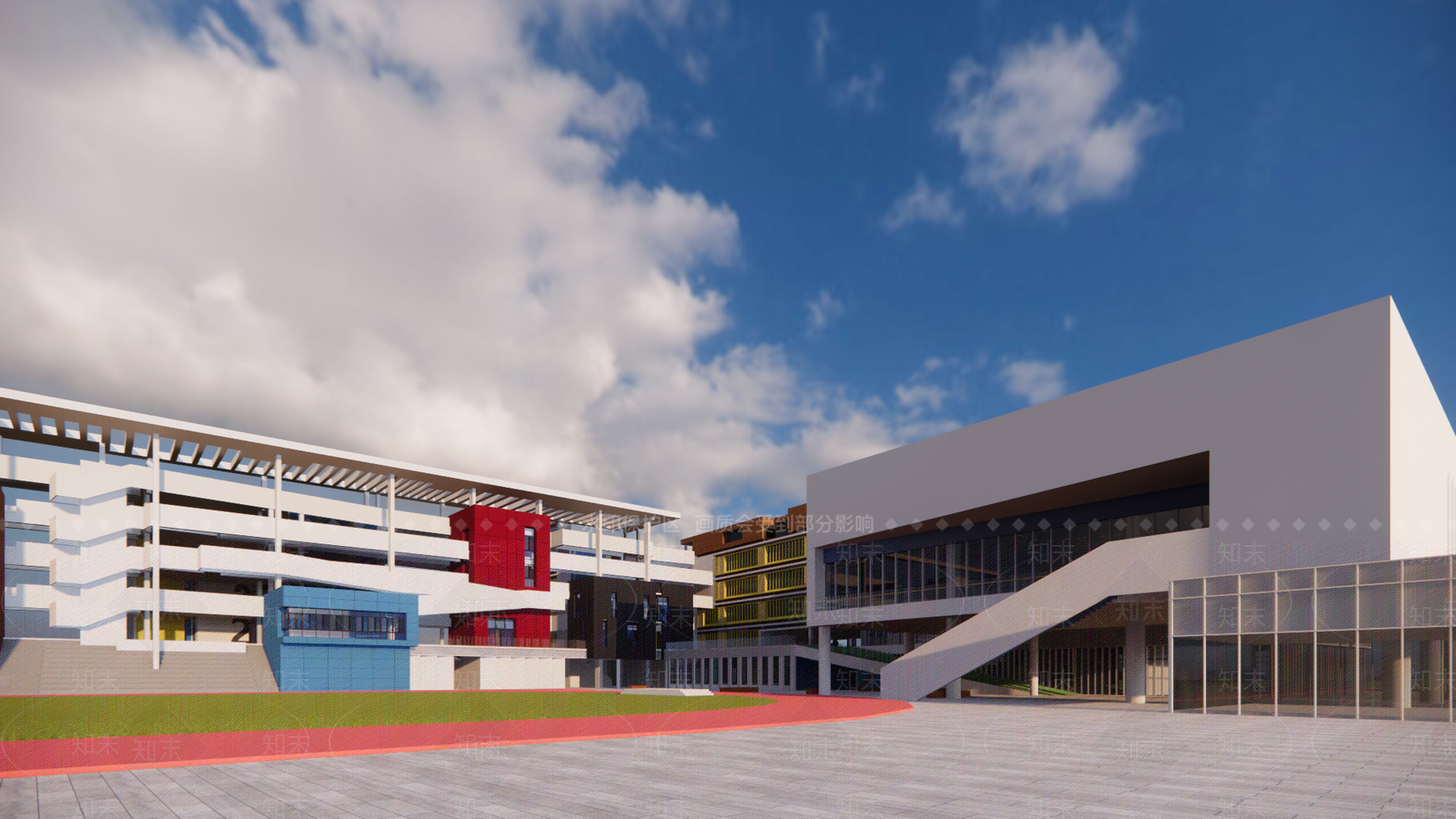 现代学校建筑SU模型下载【ID:1172562039】
