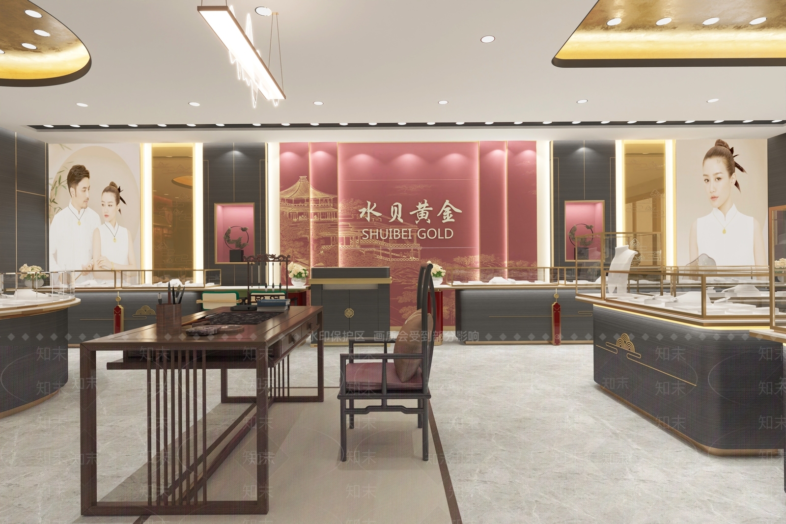 新中式珠宝店3D模型下载【ID:1172572465】