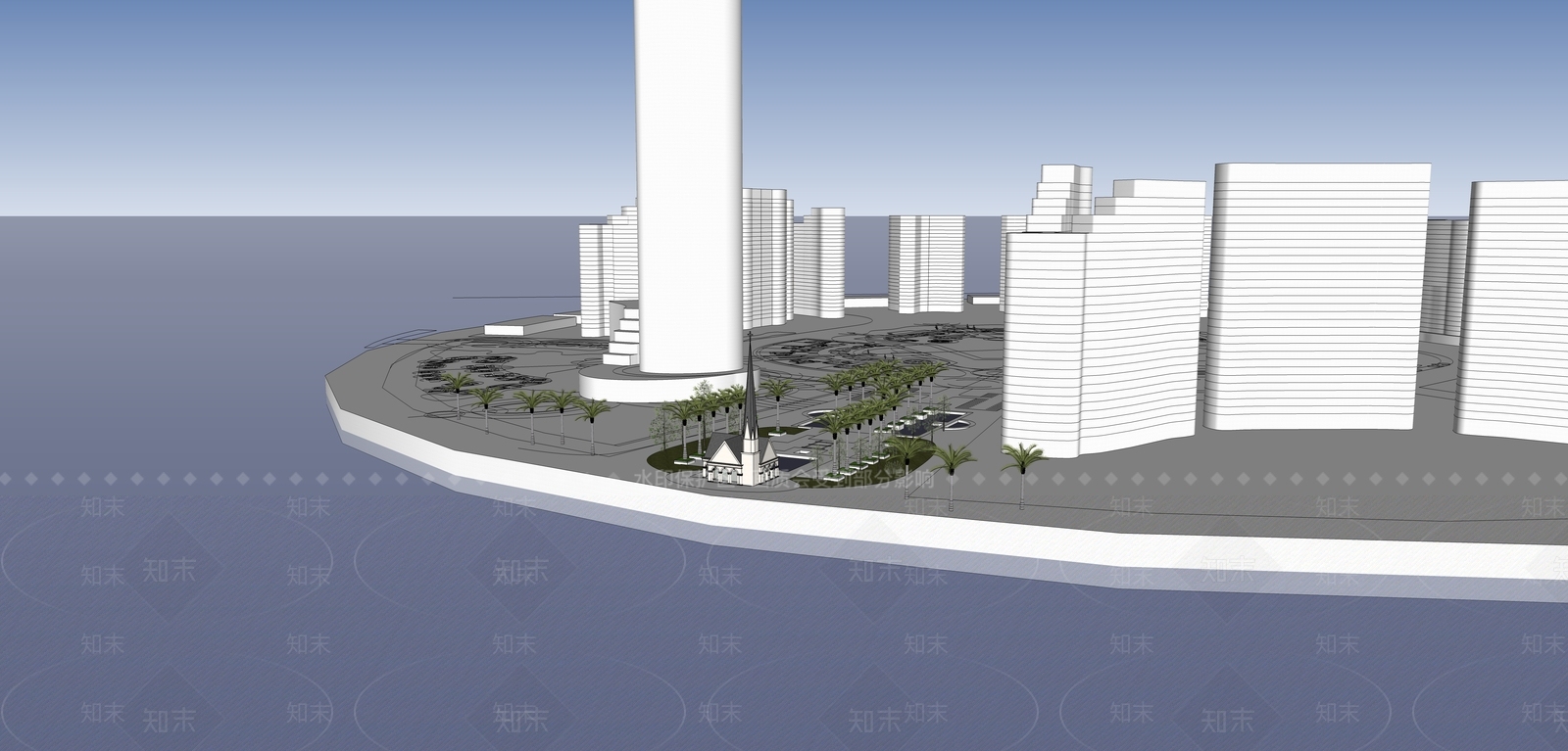 美式欧式教堂建筑SU模型下载【ID:1172575743】