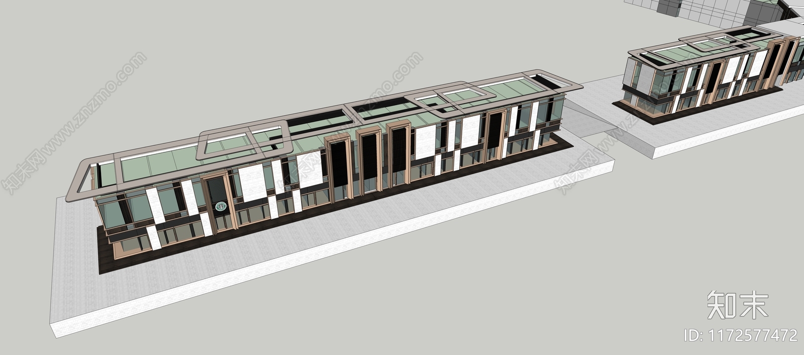 现代商业街SU模型下载【ID:1172577472】