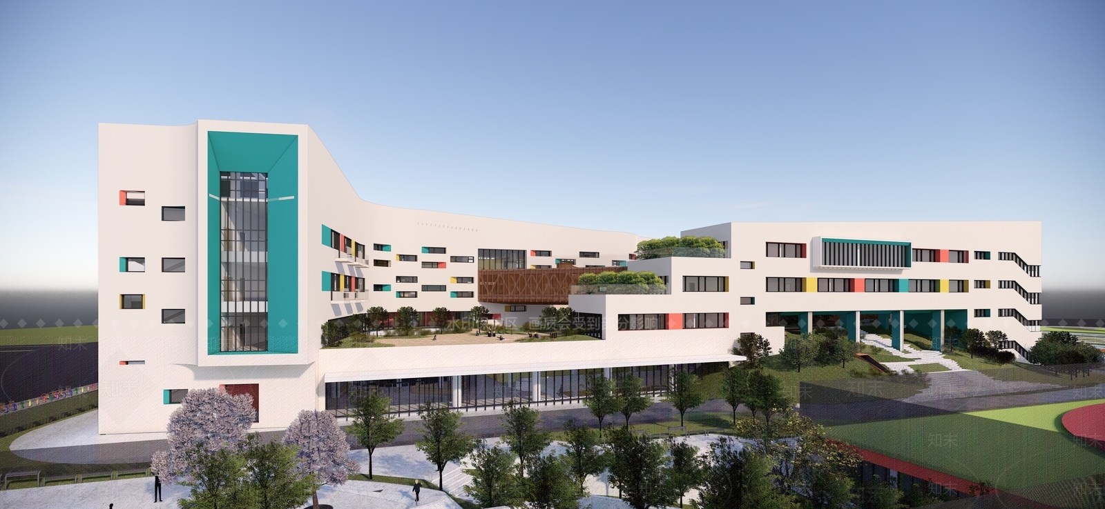 现代学校建筑SU模型下载【ID:1172578566】