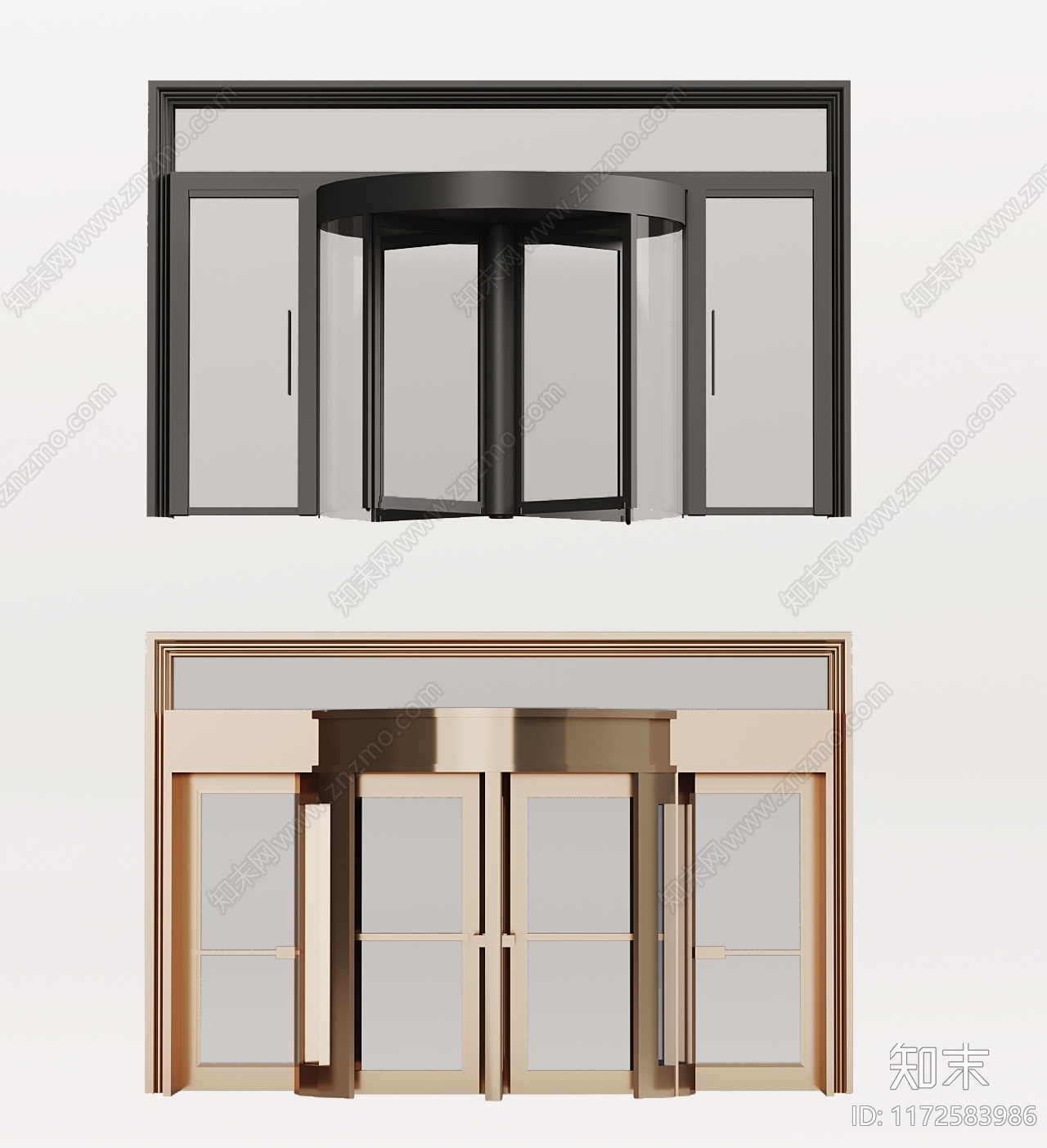 现代旋转门SU模型下载【ID:1172583986】